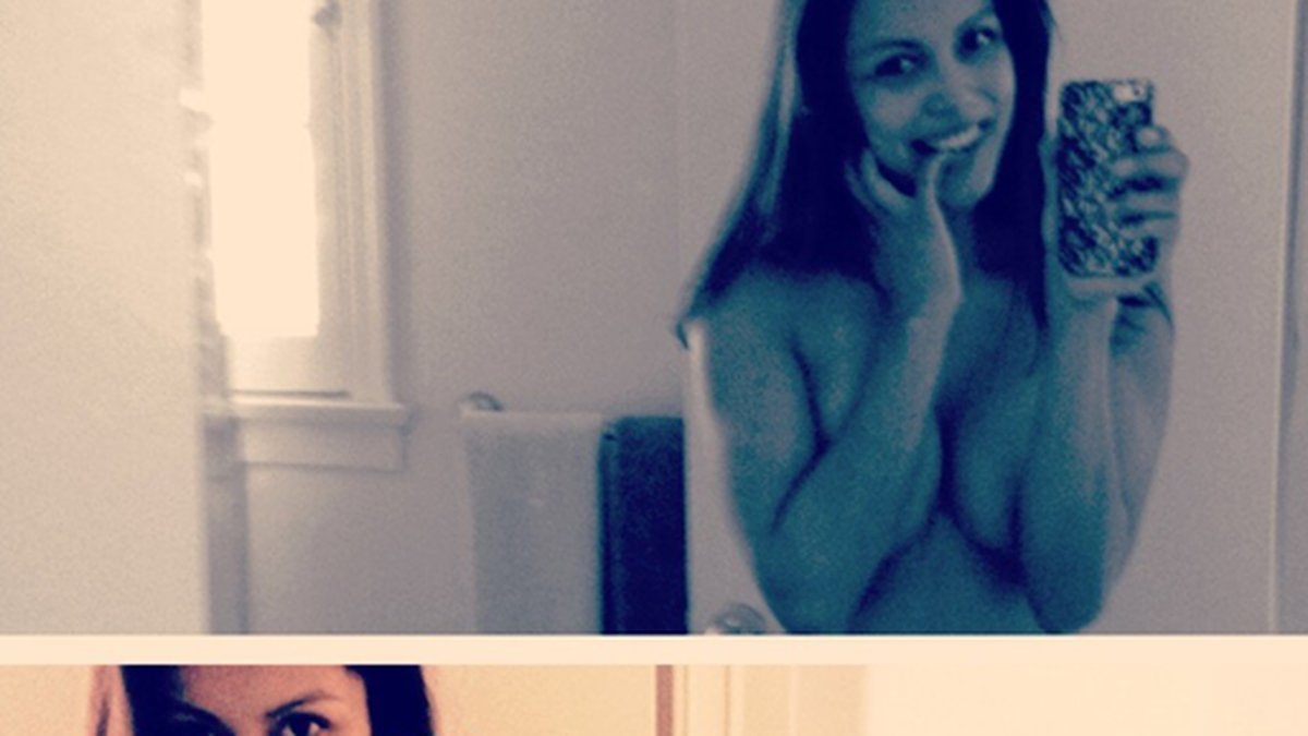 Raquel topless på sin Instagram.